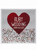 Mrs Best Paper Co. jumbo ruby wedding anniversary card with a large red foil heart and small heart pattern