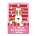 Mrs Best Paper Co. Christmas card featuring a sleeping puppy in a Santa hat with a gingerbread man on a pink background