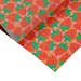 Mrs Best Paper Co. strawberry patterned gift wrap sheets with red fruit and green stems on a pink grid background.
