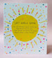 Mrs Best Paper Co. Get Well Soon greeting card featuring a yellow sun illustration with colorful stars on light blue