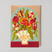 Mrs Best Paper Co. arch-shaped greeting card featuring an illustration of colourful tulips in a decorative vase.
