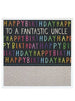 Mrs Best Paper Co. jumbo birthday card for an uncle with neon typography on black and embossed silver star pattern