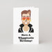 Mrs Best Paper Co. WHAMtastic birthday card featuring a stylized illustration of a pop musician in a leather jacket.