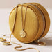 Lisa Angel Mustard Velvet Round Travel Jewellery Case