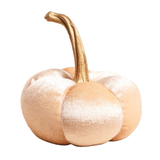 Lisa Angel Large Peach Velvet Pumpkin Standing Decoration