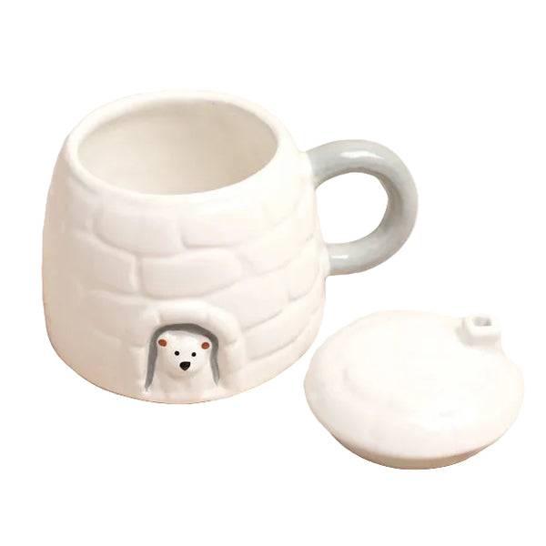 Lisa Angel Novelty Igloo Christmas Ceramic Mug with Lid