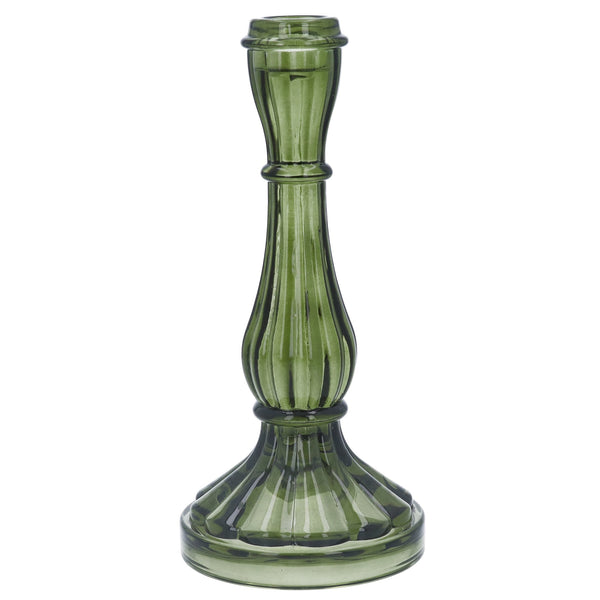 Gisela Graham Green Hourglass Candlestick, Large