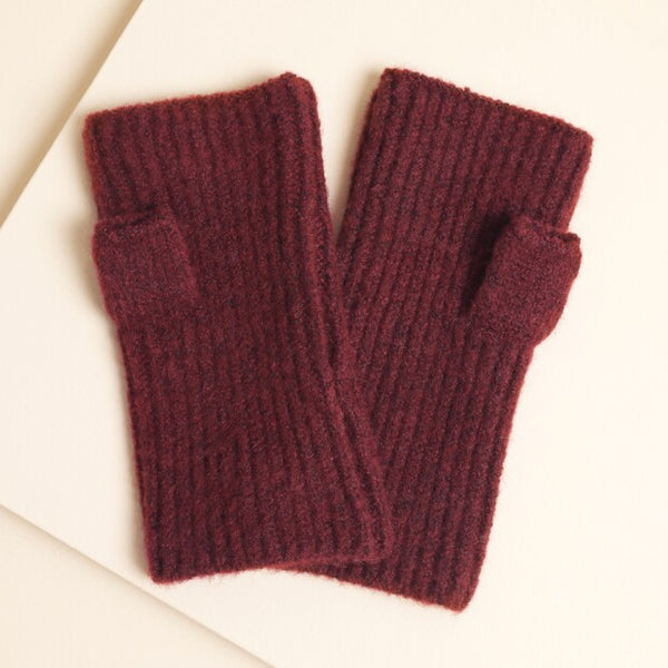Lisa Angel Burgundy Knitted Hand Warmers
