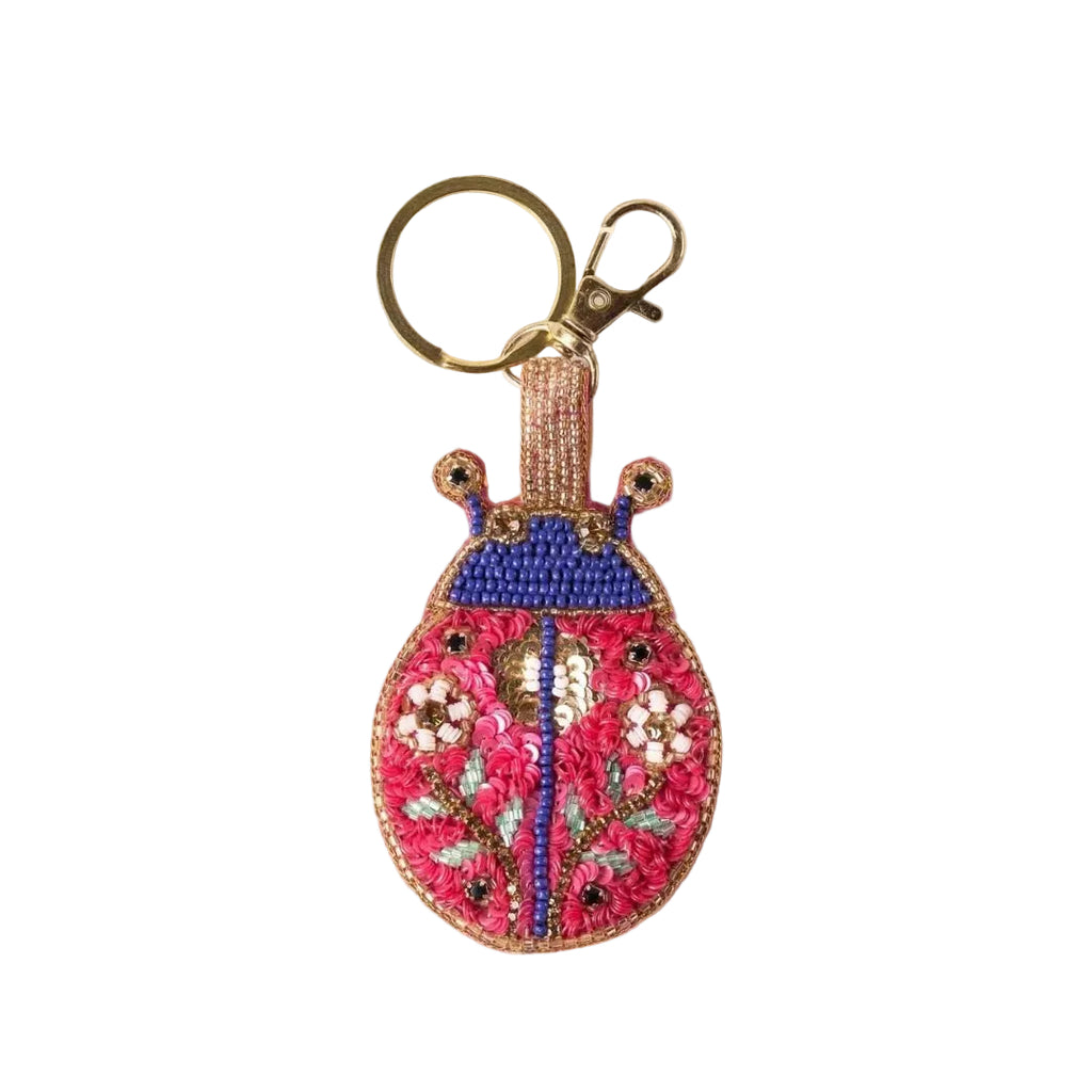 Powder Beaded Keyring - Lovely Ladybird