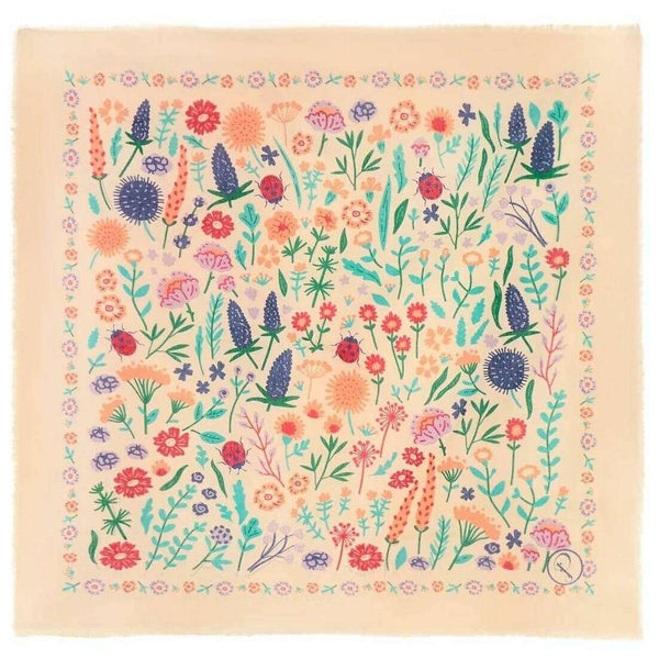 Powder Cotton Bandana - Wild Flowers - Coconut Cream