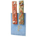 Powder Embroidered Hair Bars -Tangerine Floral Vines/Teal Festival Orange