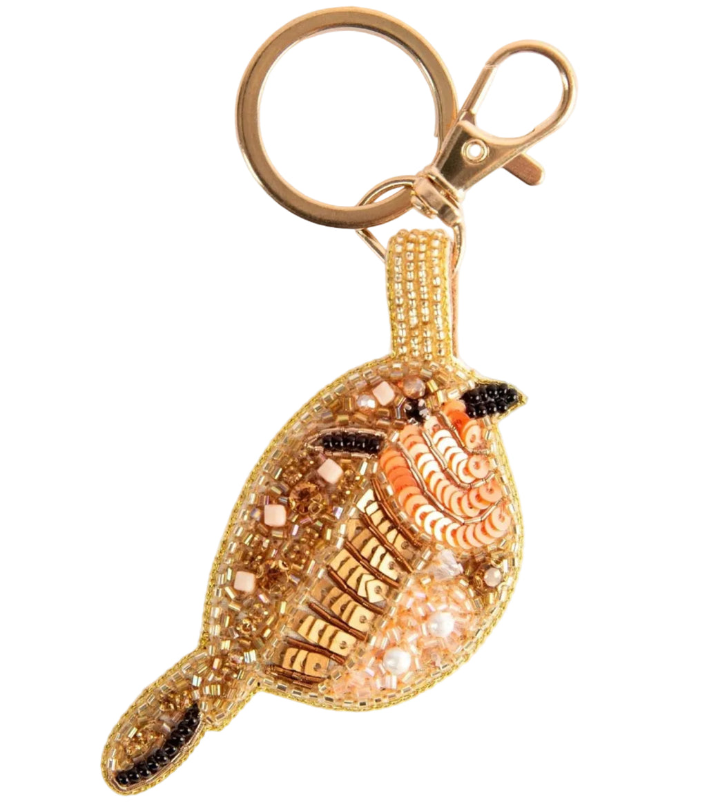 Powder Beaded Keyrings - Robin Red Breast