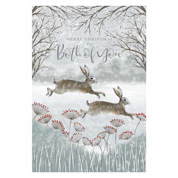 The Art File The Art File Both Of You Hares In Snow Christmas Card
