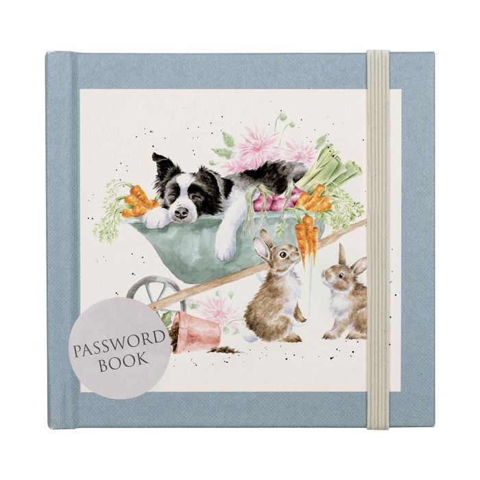 Wrendale 'Sleeping on the Job' Border Collie and Rabbit Password Book