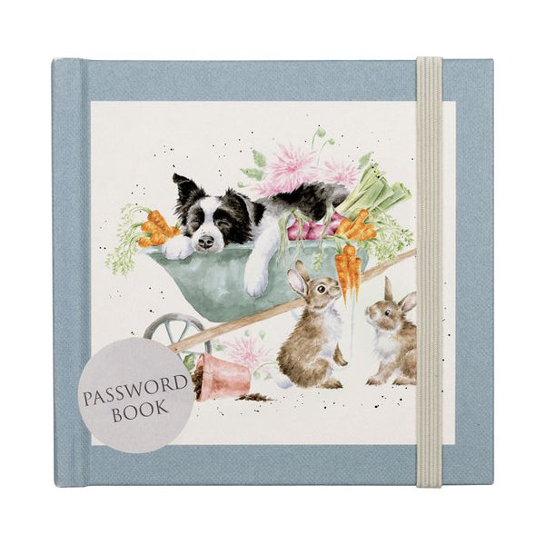 Wrendale 'Sleeping on the Job' Border Collie and Rabbit Password Book