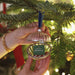 Lisa Angel Ribbed Glass Secret Opening Bauble with Navy Ribbon