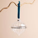 Lisa Angel Ribbed Glass Secret Opening Bauble with Navy Ribbon