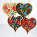Gisela Graham Folk Art Wood Heart Dec - 4 Designs