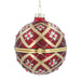 Gisela Graham Glass Bauble  - Red/Gold Floral Trellis Container