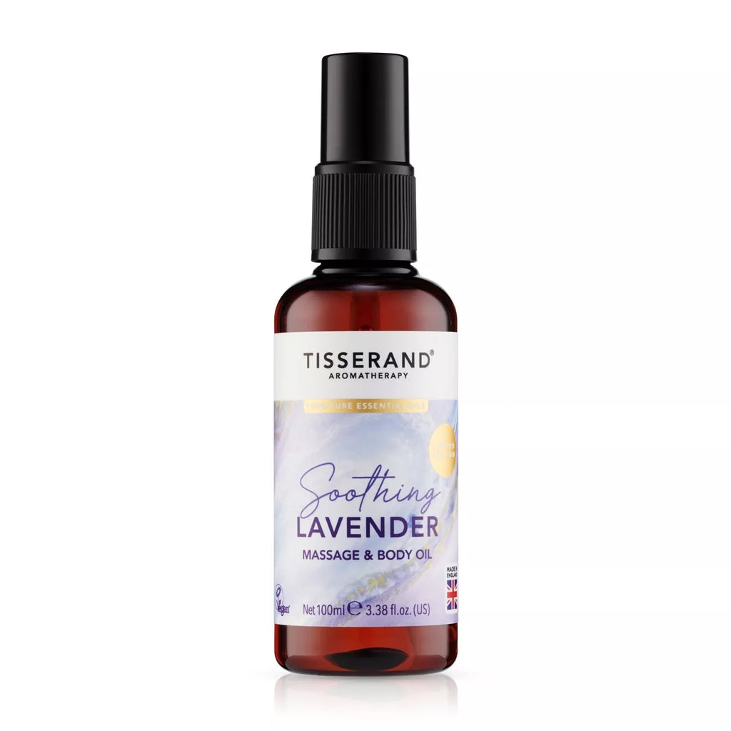 Tisserand Soothing Lavender Massage & Body Oil 100ml, 100% Pure Essential Oils