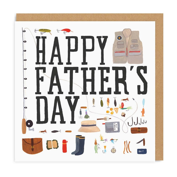 Ohh Deer Father's Day Fishing Square Greeting Card