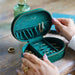 Lisa Angel Starry Night Velvet Oval Jewellery Case in Teal
