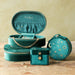 Lisa Angel Starry Night Velvet Oval Jewellery Case in Teal