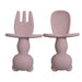 Teddy Bear Baby Silicone Spoon And Fork Set - Assorted Colours
