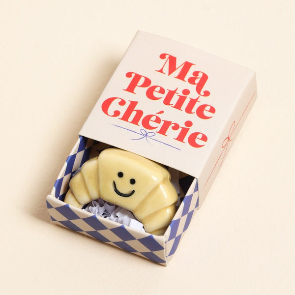 Lisa Angel Tiny Matchbox Ceramic Croissant Token