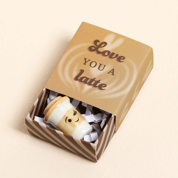 Lisa Angel Tiny Matchbox Ceramic Latte Token
