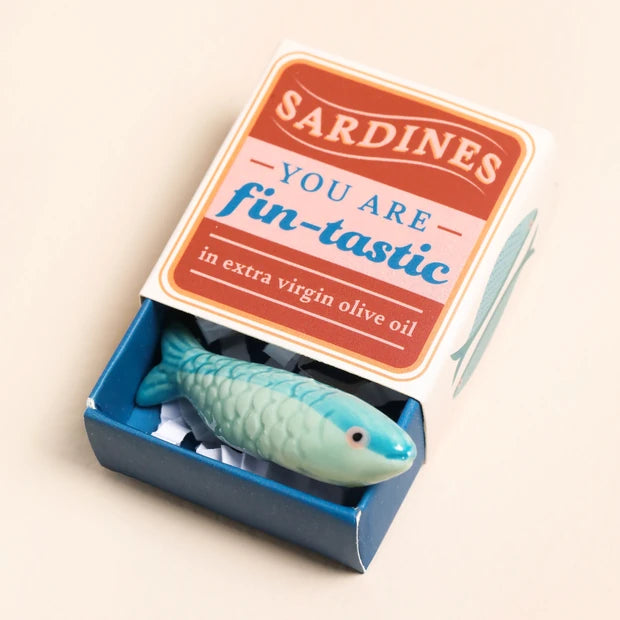 Lisa Angel Tiny Matchbox Ceramic Sardine Token