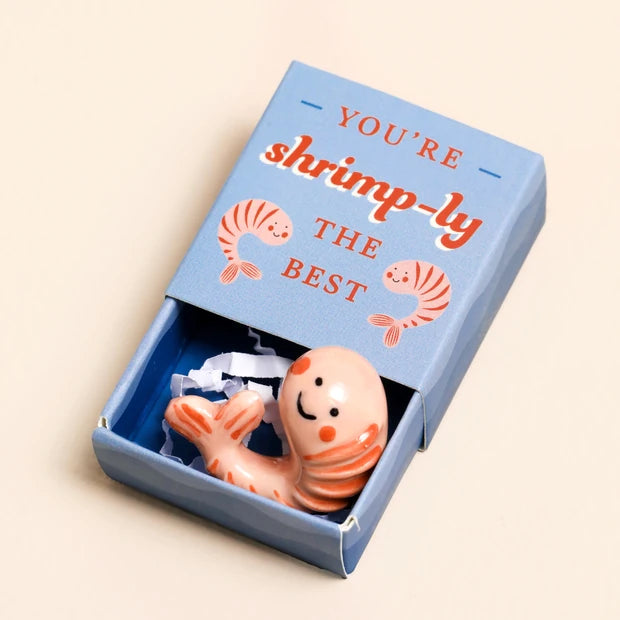 Lisa Angel Tiny Matchbox Ceramic Shrimp Token