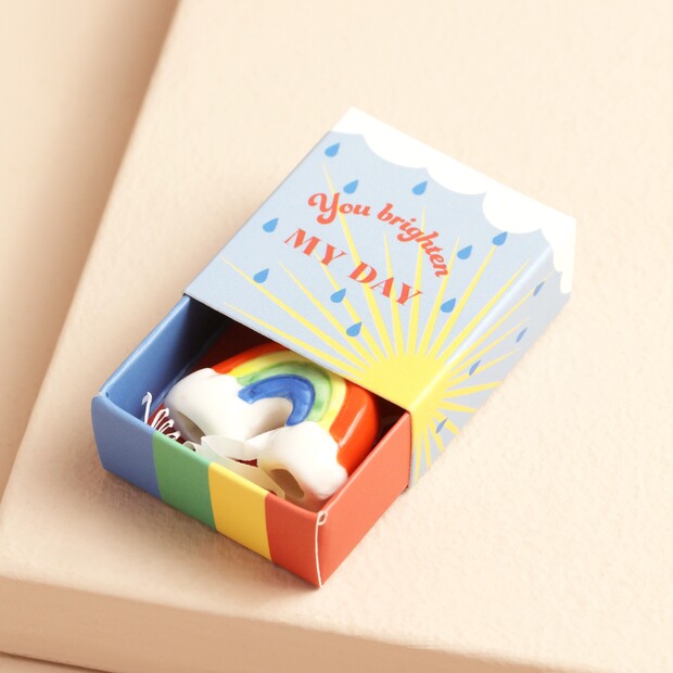 Lisa Angel Tiny Matchbox Ceramic Rainbow Token