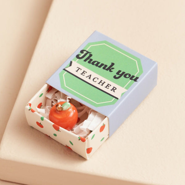 Lisa Angel Tiny Matchbox Ceramic Apple Teacher Token