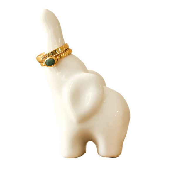 Lisa Angel White Ceramic Elephant Ring Holder