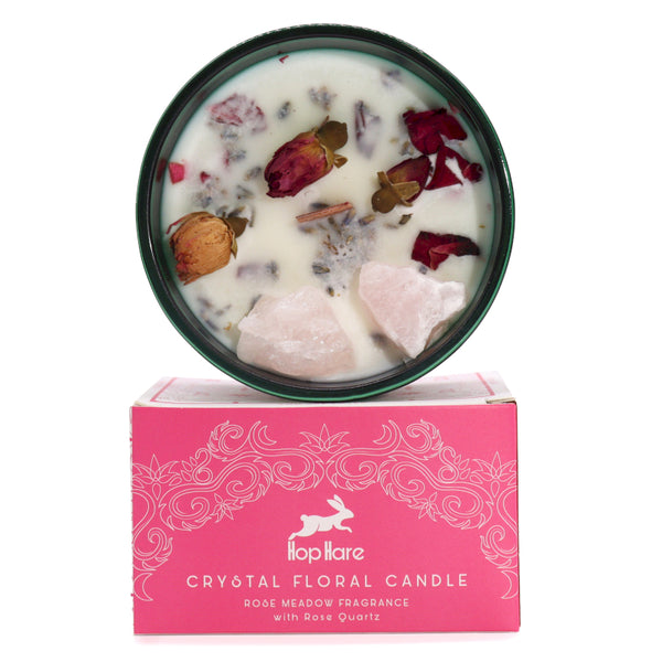 Ancient Wisdom Hop Hare Crystal Magic Flower Candle - The Lovers