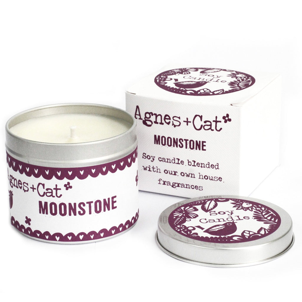 Agnes + Cat Soy Wax Tin Candle - Moonstone