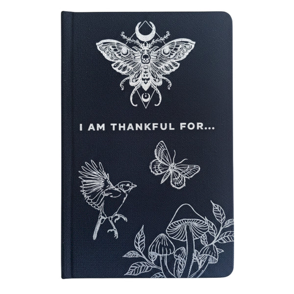 Ancient Wisdom Black & Silver Gratitude Journal - I Am Thankful For