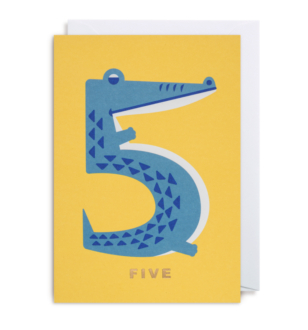 Age 5 Crocodile Greeting Card - Lagom Design