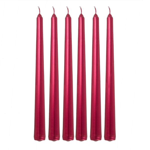 Ancient Wisdom Pack of 5 Taper Candles - Red Metallic
