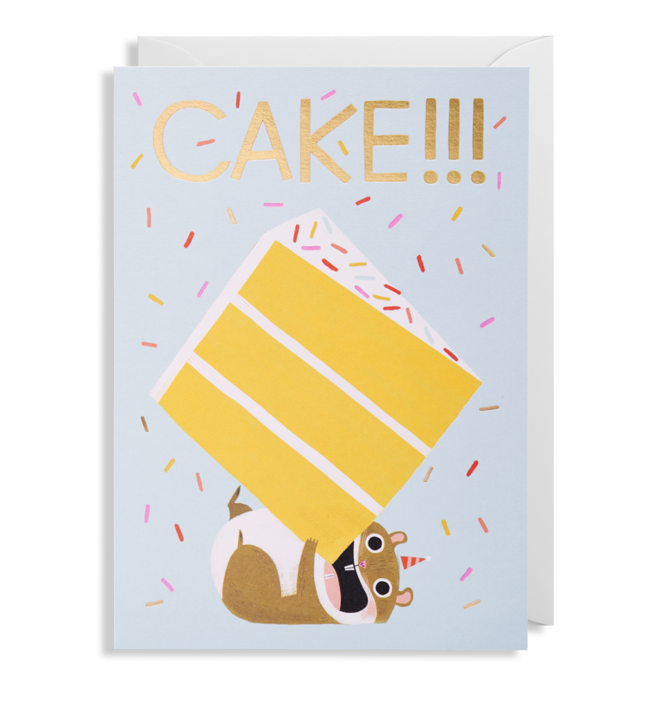 Allison Black - Cake!!! Hamster Greeting Card - Lagom Design