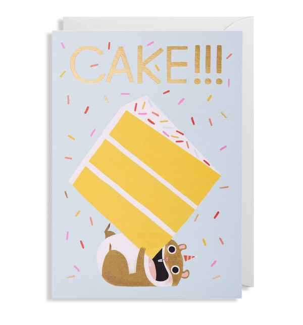 Allison Black - Cake!!! Hamster Greeting Card - Lagom Design