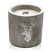 Ancient Wisdom Wooden Wick Concrete Candles - Med Pot - Stag Head - Whiskey & Woodsmoke