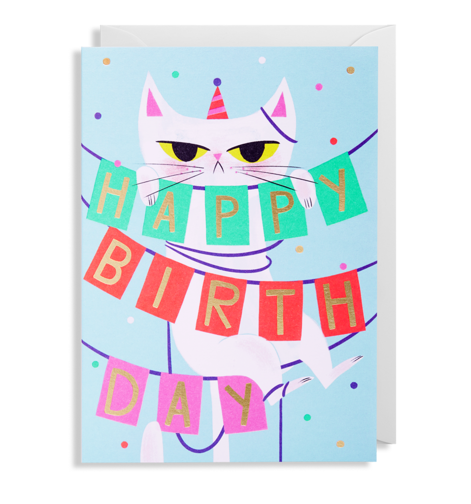 Allison Black - Birthday Banner Cat - Lagom Design