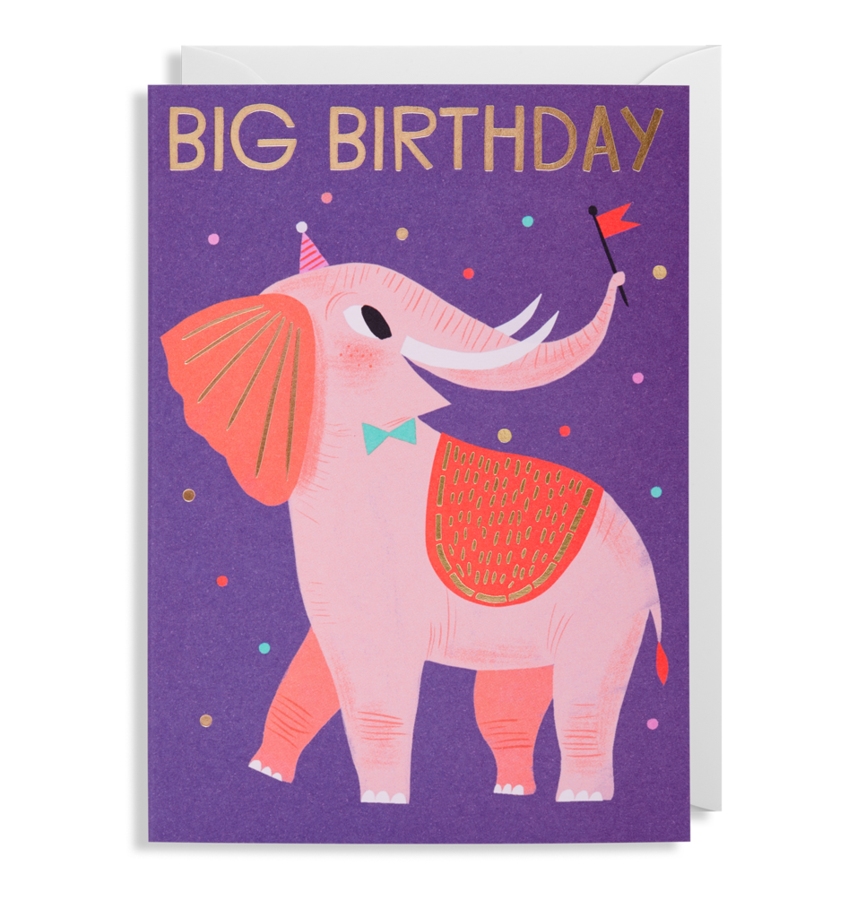 1611 Allison Black - Elephant Birthday Greeting Card - Mrs Best Paper Co.