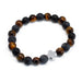 Ancient Wisdom Set of 2 Gemstones Friendship Bracelets - Power - Tiger Eye & Black Stone