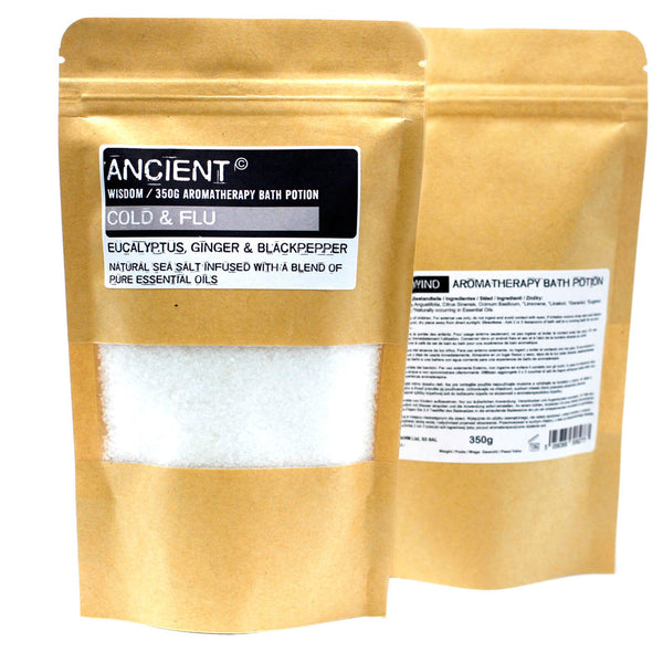 Ancient Wisdom Aromatherapy Bath Potion in Kraft Bag 350g - Colds & Flu