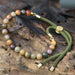 Ancient Wisdom 18K Gold Plated Gemstone Moss String Bracelet - Picasso Jasper