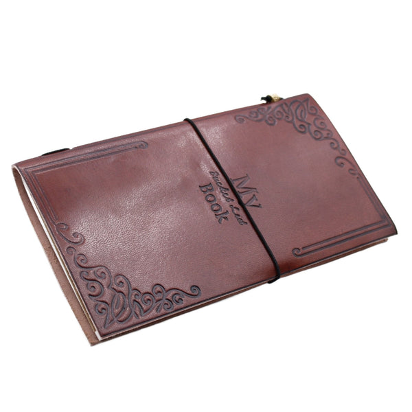 Ancient Wisdom Handmade Leather Journal - My Bucket List Book