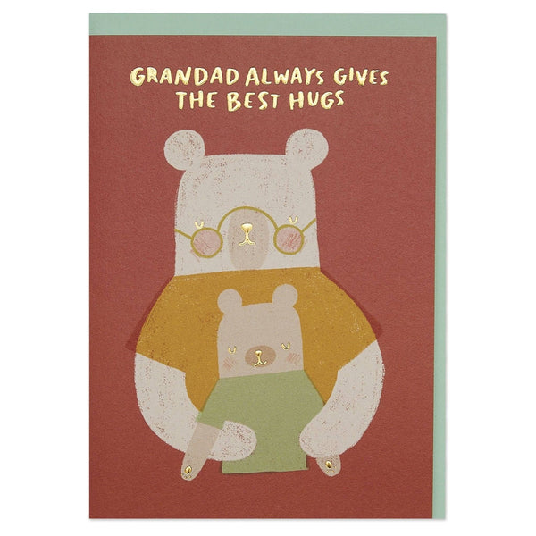 Raspberry Blossom Grandad Always Gives The Best Hugs Birthday Card